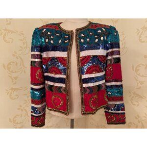 Ladies Size PM Leslie Fay Evenings Petite Sequin Jacket